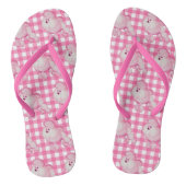 Retro Roze Podle en Gingham Teenslippers (Voetbed)