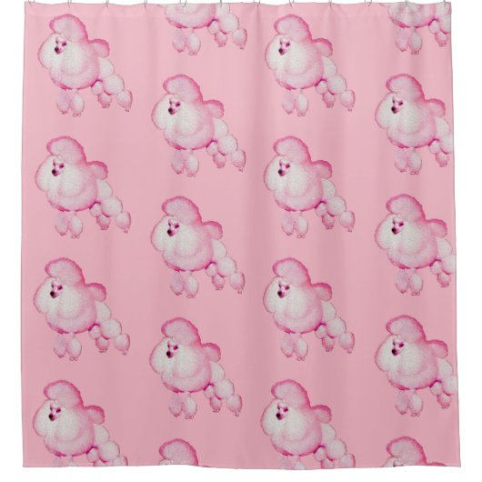 Retro Roze Podle Showgordijn Douchegordijn (Voorkant)