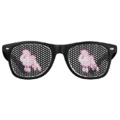 Retro roze poedel partij tinten met zwarte Lijsten Retro Zonnebril (Voorkant)
