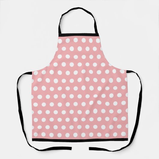 Retro Roze Polka Dot Schort (Voorkant)