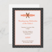 Retro roze polka dots lijst gastvrouw diner kaart (Voorkant / Achterkant)