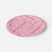 Retro Roze prettige kerst, vredes- en liefdespatro Papieren Bordje (Gekanteld)