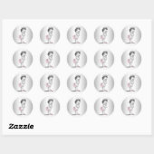 Retro Roze Prinses Baby Borrelstickers Ronde Sticker (Vel)