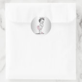 Retro Roze Prinses Baby Borrelstickers Ronde Sticker (Tas)