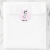 Retro Roze Prinses Baby Borrelstickers Ronde Sticker (Tas)