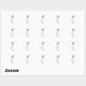 Retro Roze Prinses Baby Shower Stickers (Vel)