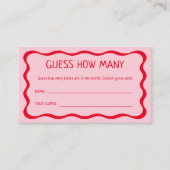 Retro Roze Raad Hoeveel Kusjes Spel Informatiekaartje (Voorkant)