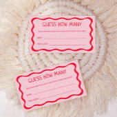 Retro Roze raden hoeveel kissegame Informatiekaartje