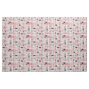 Retro roze raster en katoenverbinding Starbursts Stof