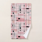 Retro roze raster en set handdoeken Starbursts (Handdoek)