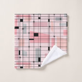 Retro roze raster en set handdoeken Starbursts (Wasdoekje)