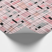 Retro Roze raster en Starbursts Verpakkend papier (Hoek)