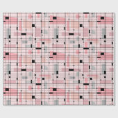 Retro Roze raster en Starbursts Verpakkend papier (Vlak)