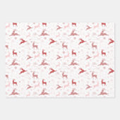 Retro Roze rendierbomen en kerstbomen Inpakpapier Vel (Voorkant 3)