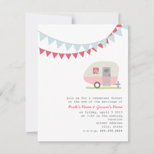 Retro Roze repetitie van de Aansporing van de Aanw Kaart (Voorkant)