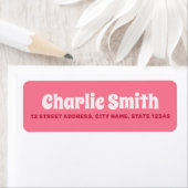 Retro roze retouradres etiket (Insitu)