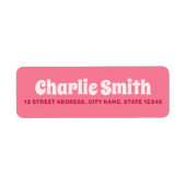 Retro roze retouradres etiket (Voorkant)