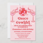 Retro Roze Rode Disco Cowgirl 30ste verjaardag Kaart (Voorkant)