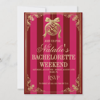Retro Roze Rode Disco Meidenavakantie Kaart