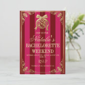 Retro Roze Rode Disco Meidenavakantie Kaart (Staand voorkant)