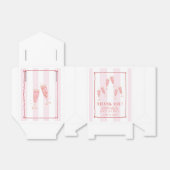 Retro Roze Rode Grens Brunch & Bubbly Baby shower Bedankdoosjes (Uitgevouwen)