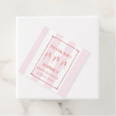 Retro Roze Rode Grens Brunch & Bubbly Baby shower Bedankjes Labels (In situ)