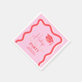 Retro roze rode kromme die golvend afstuderen kron servet (Hoek)