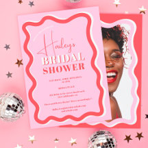 Retro roze rode kromme die golvend vrijgezellenfee