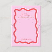 Retro roze rode kromme kronkelende golvende sierad visitekaartje (Voorkant)