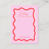 Retro roze rode kromme kronkelende golvende sierad visitekaartje (Voorkant)