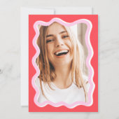 Retro roze rode kromme kronkelende golvende Sweet  Kaart (Achterkant)