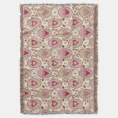 Retro Roze & Rode Met de Hand Getekende Harten Val Deken (Voorkant Verticaal)