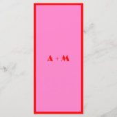 RETRO roze rode patroonvlek oude typografie Menu (Achterkant)