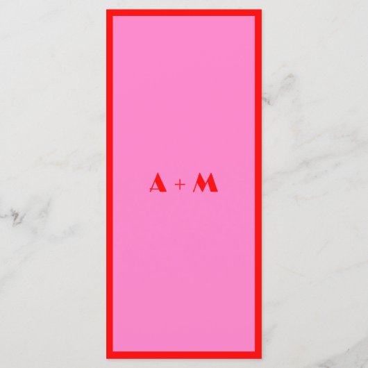 RETRO roze rode patroonvlek oude typografie Menu (Achterkant)