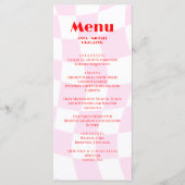 RETRO roze rode patroonvlek oude typografie Menu (Voorkant)