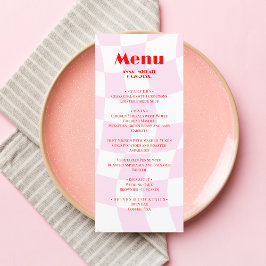 RETRO roze rode patroonvlek oude typografie Menu