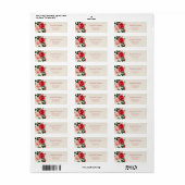 Retro Roze Rode Rozen Retouradreslabels Etiket (Full Sheet)