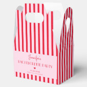 Retro Roze & Rode Strepen Bachelorette-feest Bedankdoosjes (Geopend)