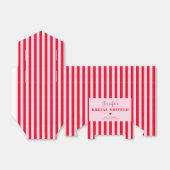 Retro Roze & Rode Strepen Bruiloft Uitnodiging Cus Bedankdoosjes (Uitgevouwen)