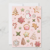 Retro Roze & Rode strik Kerst Cookie Baking Party Kaart (Achterkant)