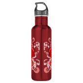 Retro Roze rode Valentijn Waterfles (Achterkant)