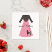 Retro Roze Roestrode  Servet (Insitu)