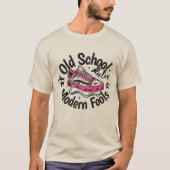 Retro Roze Roller Skate T-shirt (Voorkant)