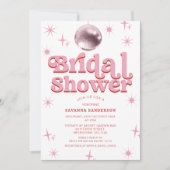 Retro Roze Rood Disco Ball Vrijgezellenfeest Kaart (Voorkant)