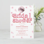 Retro Roze Rood Disco Ball Vrijgezellenfeest Kaart (Staand voorkant)