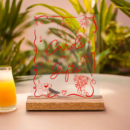 Retro roze rood geïllustreerd teken vrijgezellenfe acryl bord