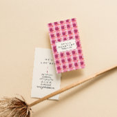 Retro Roze Rood Geruit Quirky Boho Girly Fun Visitekaartje