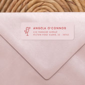 Retro Roze & Rood Groovy Modern Retouradres Etiket