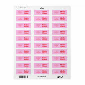 Retro Roze &Rood handschrift bruiloft label (Full Sheet)
