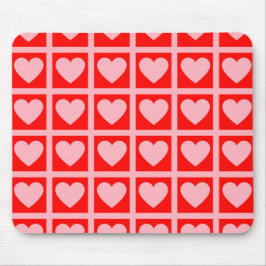 Retro Roze rood hartonderzoek Y2K-patroon Muismat